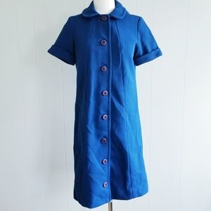 1960s Peter Stevens Blue,‎ Double Knit Poly Dress